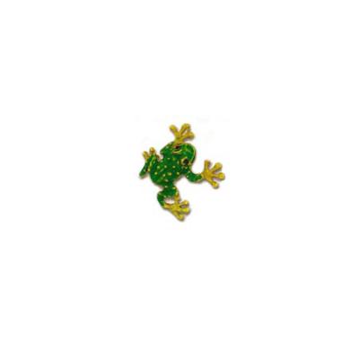 Frog 3/D with Green Enamel on Front Medium Pendant with Hidden Bail  879BFYENGRHB